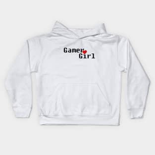 Gamer girl pixel heart Kids Hoodie